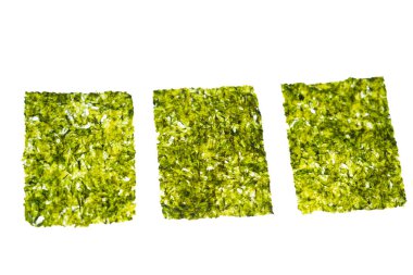 Beyaz arkaplanda Nori Seaweed Çarşafları