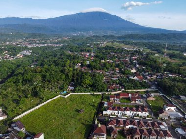 The drone view of Baturaden cityscape in Banyumas Regency, Central Java, Indonesia. It was taken on January 01, 2024 by a professional. It's a wonderful cityscape with a nice view clipart