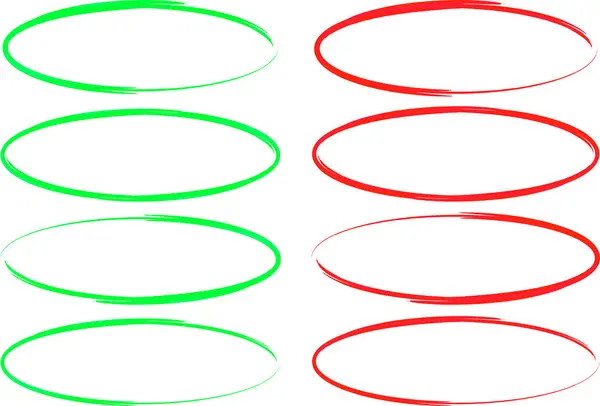 yeşil kırmızı işaret renk koleksiyonu karalama elips vektörü