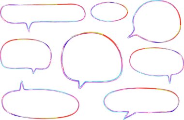 Renkli konuşma baloncukları diyalog bulutları vektörü belirler