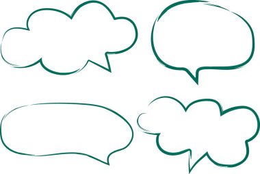 şişe yeşil renk dekoratif diyalog bulutları vektörü belirler
