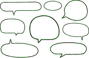 siyah yeşil konuşma baloncukları vektörü belirler