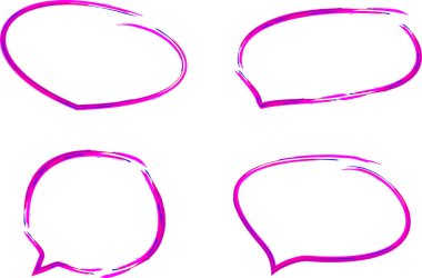 resim pembe renkli farklı konuşma baloncukları vektörü belirler