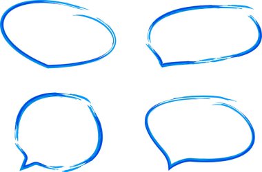 resim mavi renkli farklı konuşma baloncukları vektörü belirler