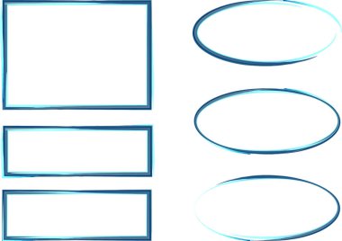 mavi renkli sanat çerçeveleri koleksiyon kümesi vektörünü şekillendirir