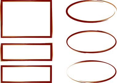 Burgundy renkli sanat çerçeveleri koleksiyon seti vektörü şekilleri