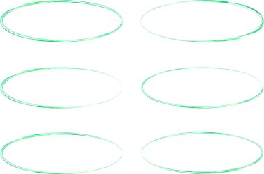 yeşil renkli desen soyut elipsler koleksiyon kümesi vektörü