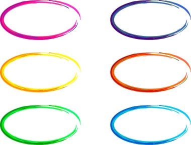 çok renkli çizim çemberleri çerçeve ayarlama vektörü