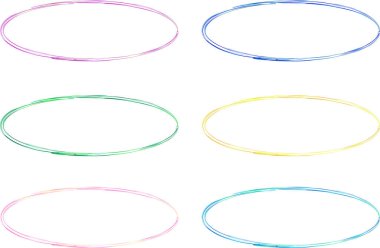 renkli desen soyut elipsler koleksiyon kümesi vektörü