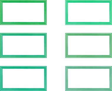 bold green colorful highlight marker rectangular frames set