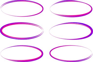 pembe mavi soyut elips seti