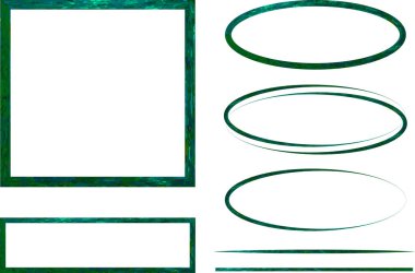 Parlak yeşil renk farklı sanat çerçeveleri.