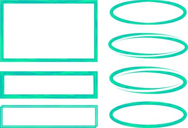 Nane yeşili çizimler soyut desen çerçeveleri ayarlandı