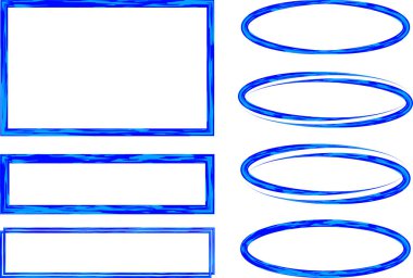 mavi çizim soyut şablon çerçeveleri ayarlandı