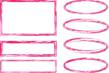 kırmızı pembe çizimler soyut desen çerçeveleri ayarlandı