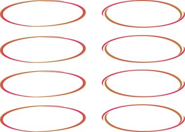 kırmızı yeşil soyut elips çizim çerçeve vektörü