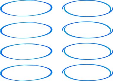 parlak mavi soyut elips çizim çerçeve vektörü