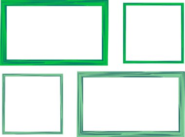 yeşil renk desenli kare çerçeveler vektörü ayarla
