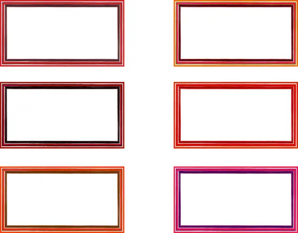 bold red colorful highlight marker rectangular frames set vector