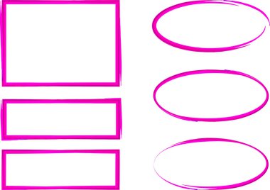 parlak pembe sanat çerçeveleri koleksiyon kümesi vektörünü şekillendirir