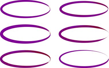 mor soyut suluboya elips kümesi vektörü