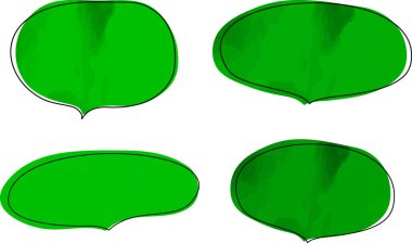 yeşil renkli suluboya konuşma baloncukları vektörü belirledi