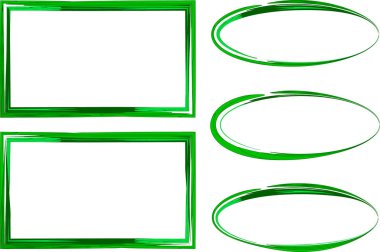 yeşil renkli soyut çerçeveler koleksiyon kümesi vektörü