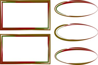 bordo yeşil renkli soyut çerçeve koleksiyon kümesi vektörü