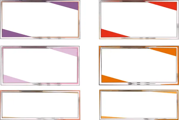 Renkli sanat eserleri dikdörtgen pankartlar ayarlandı