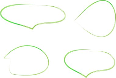 yeşil renkli konuşma baloncukları ayarlandı