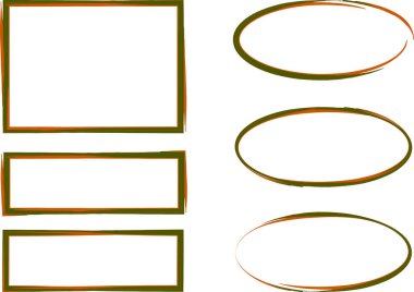 yeşil turuncu renkli çerçeve koleksiyon seti