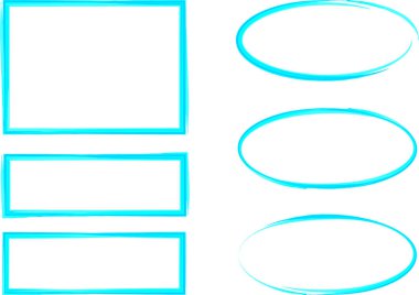 parlak mavi renkli sanat eseri çerçeve koleksiyon seti