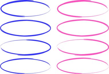  mavi pembe işaret renk koleksiyonu karalama elipsleri