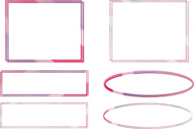  kırmızı mavi soyut çerçeveler ayarlandı