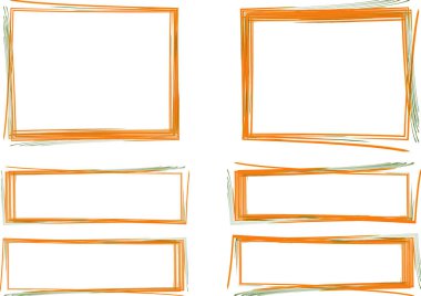 turuncu yeşil kare ve dikdörtgen sanat çerçeveleri