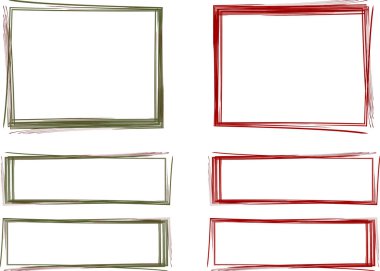 yeşil kırmızı bordo renk soyut tasarım kare çerçeveler