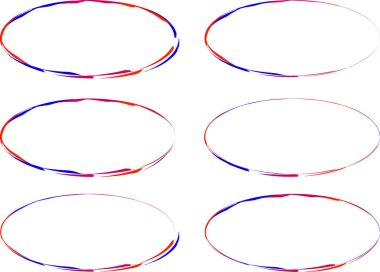  kırmızı mavi renkli yaratıcı farklı soyut çemberler