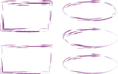 mor renk soyut çizgi desen çerçeveleri ayarlandı