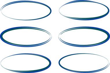 koyu mavi soyut elips seti