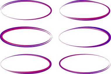 koyu pembe renkli soyut elips seti