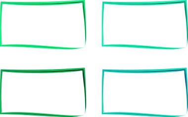 Yeşil soyut eğri dikdörtgen kümesinin gölgeleri