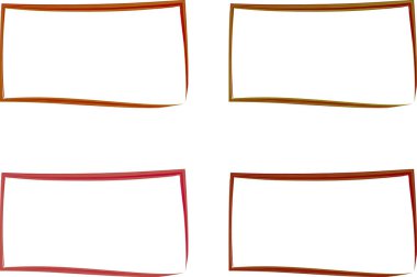 Kırmızı kahverengi soyut eğri dikdörtgen kümesinin gölgeleri