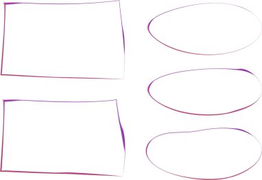 mor düzensiz kareler ve oval çerçeveler