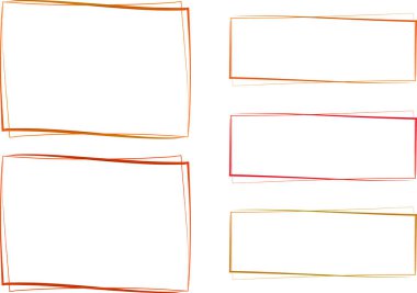 kırmızı turuncu renkli ince soyut kareler ve dikdörtgenler koleksiyonu