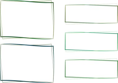 yeşil mavi renkli soyut kareler ve dikdörtgenler koleksiyonu