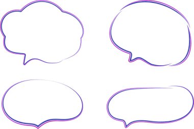 mavi renkli konuşma baloncukları ayarlandı