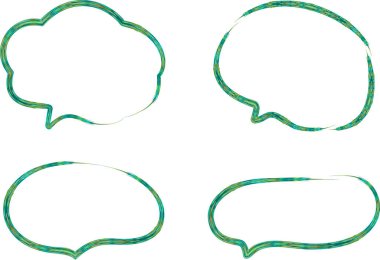 yeşil renkli desen Kalın vuruş konuşma baloncukları ayarlandı