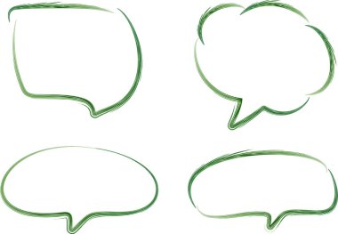 yeşil desenli karalama konuşma baloncukları