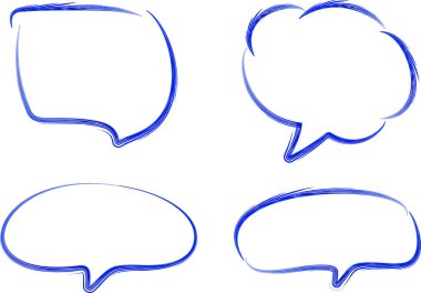 mavi desenli karalama konuşma baloncukları