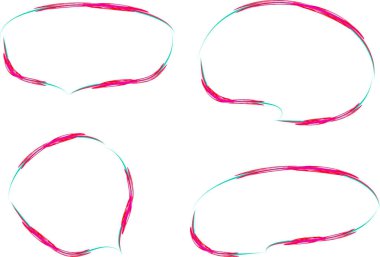 Dekoratif pembe renkli konuşma kabarcıkları